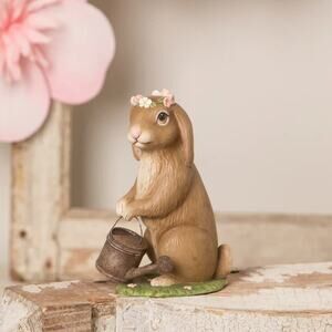 Bethany Lowe Flora Bunny With Watering Can Spring Easter Retired New